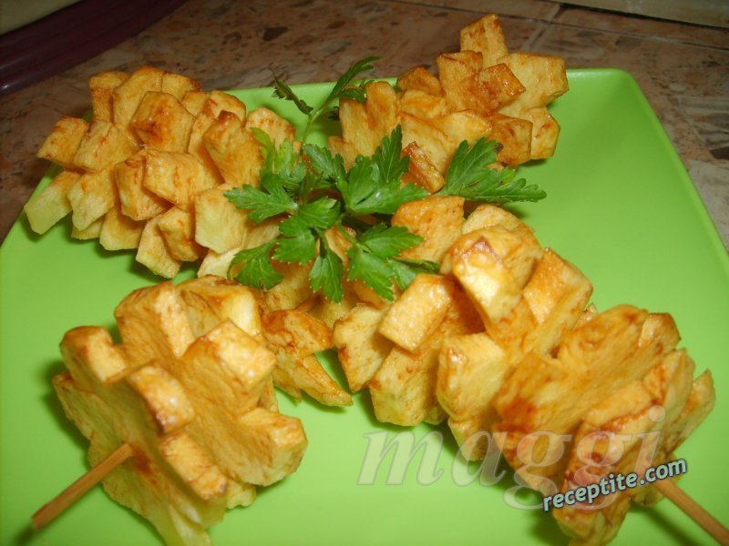 Снимки към Шишчета от пържени картофени цветчета