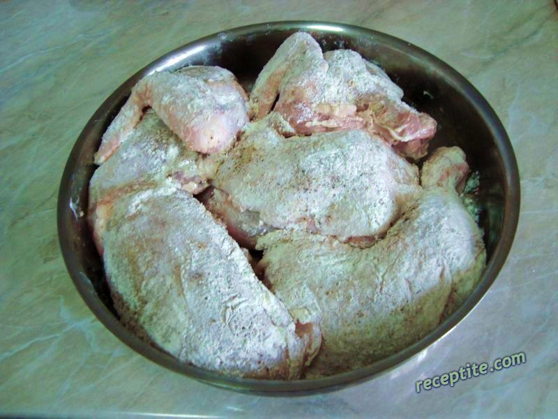 Снимки към Печено пиле с кашкавалена заливка