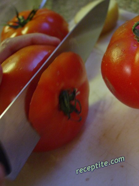 Снимки към Спагети с песто в домат