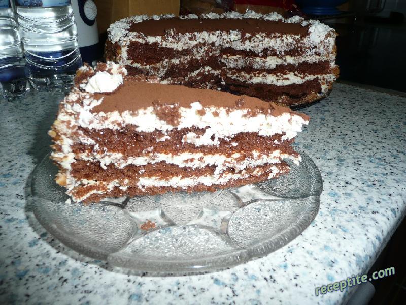 Снимки към Торта с маскарпоне и течен шоколад