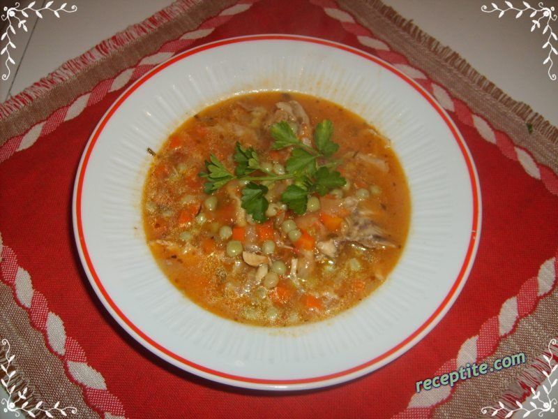 Снимки към Пиле с грах и моркови