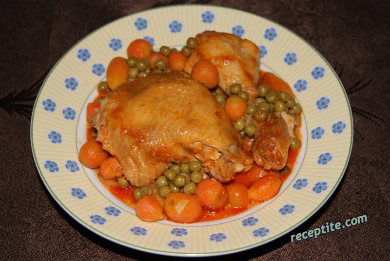 Снимки към Пиле с грах и моркови