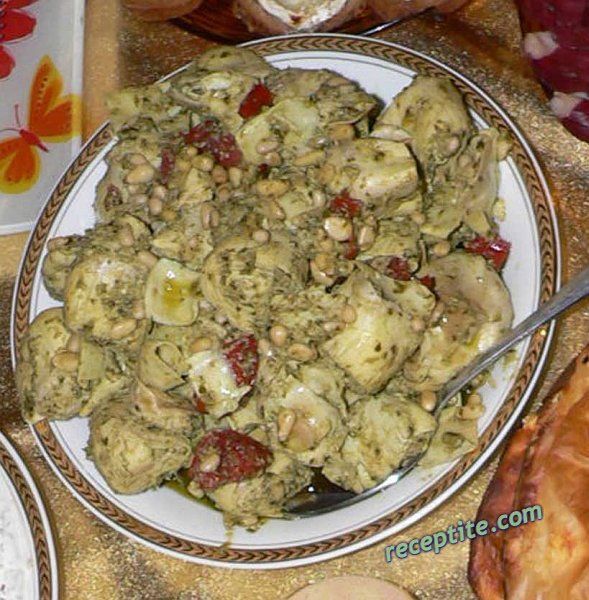 Снимки към Салата от артишок и песто