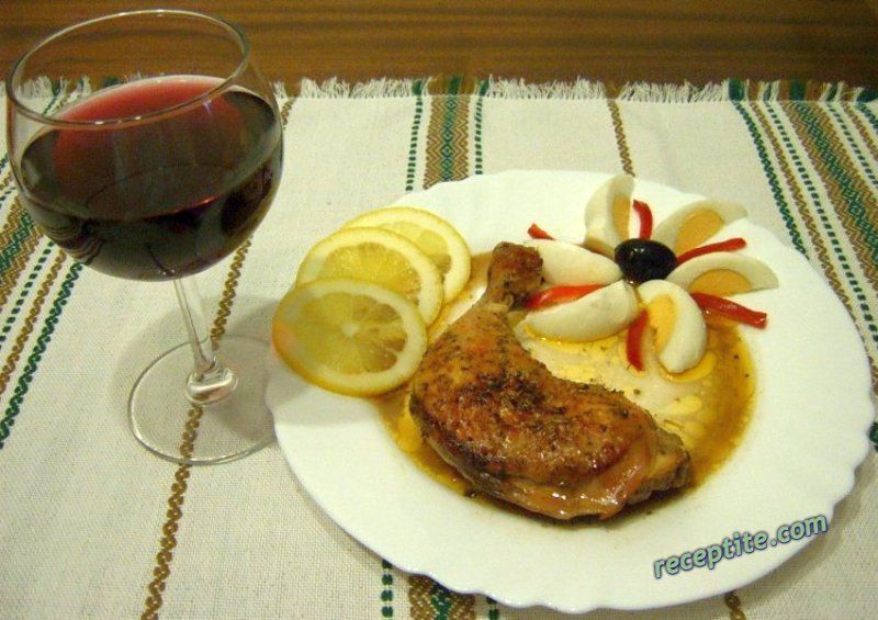 Снимки към Пилешки бутчета с вино