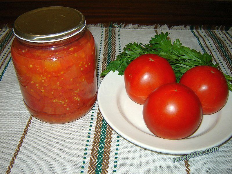 Снимки към Консервирани белени домати