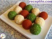 снимка 1 към рецепта Цветни топчета със сирене