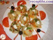 снимка 2 към рецепта Панирана херинга и ориз със зеленчуци