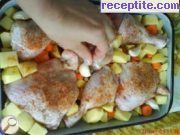 снимка 3 към рецепта Пилешки бутчета с картофи и вино
