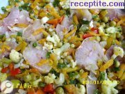 снимка 1 към рецепта Запечена риба със зеленчуци и похлупак от майонеза