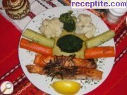снимка 1 към рецепта Пържена сьомга със зеленчуци