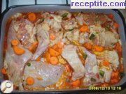 снимка 2 към рецепта Заек с пикантен сос и зеленчуци