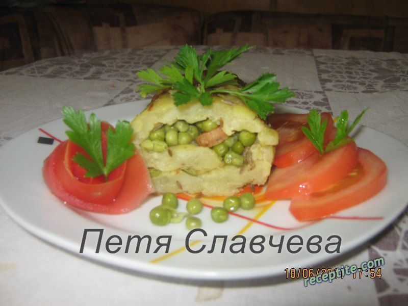 Снимки към Картофено руло с плънка от грах