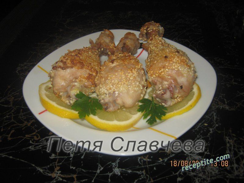Снимки към Панирани бутчета със сусам