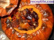 снимка 2 към рецепта Печена пълнена тиква с локум, ядки и плодове