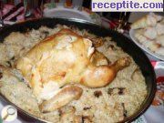 снимка 4 към рецепта Пълнено пиле с гъби и ориз