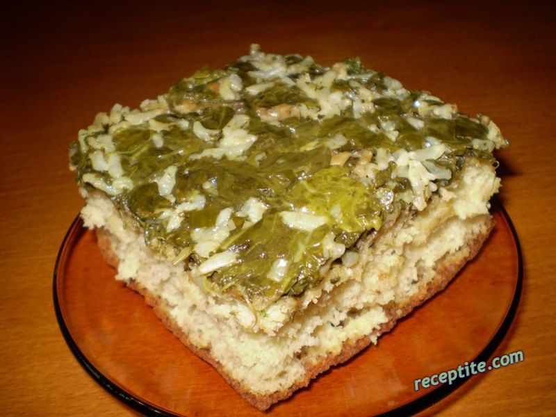 Снимки към Бъркана содена питка с плънка от спанак и ориз