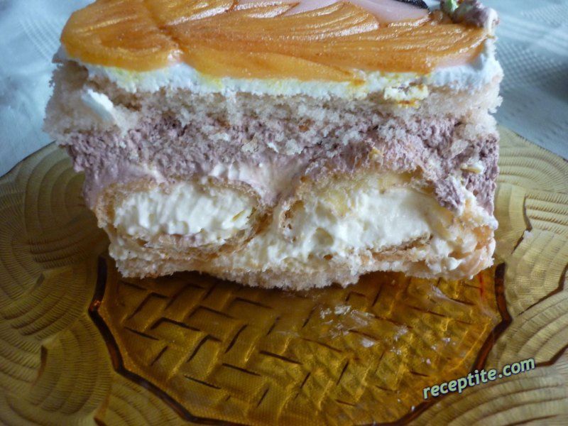 Снимки към Еклерова торта с два крема