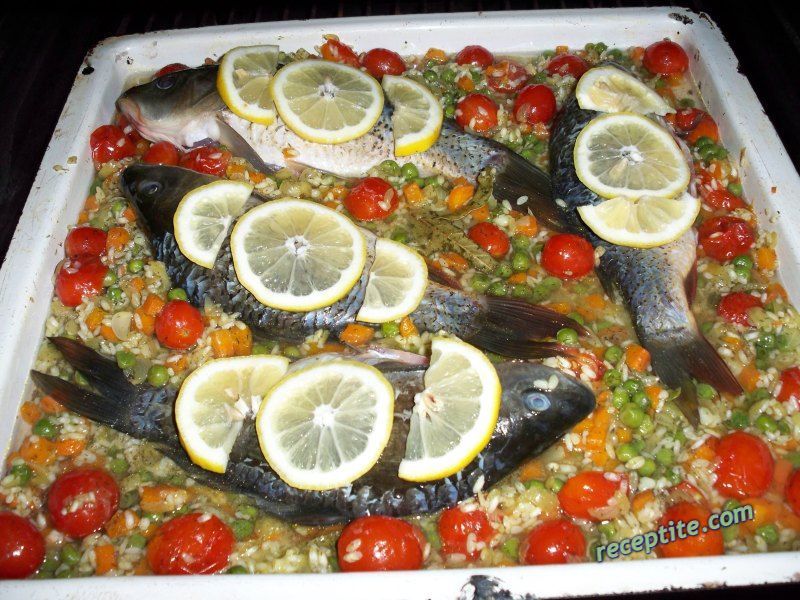 Снимки към Риба със зеленчуци на фурна