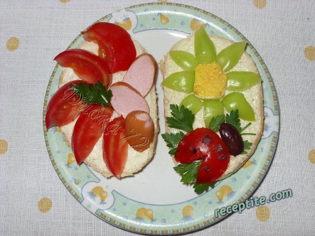 Снимки към Сандвич *Слънчоглед с калинка*