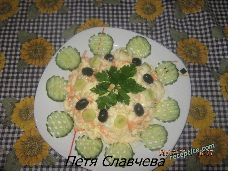 Снимки към Салата от зеле и моркови с майонеза