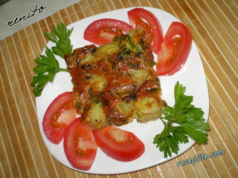 Снимки към Гъби с картофи на фурна