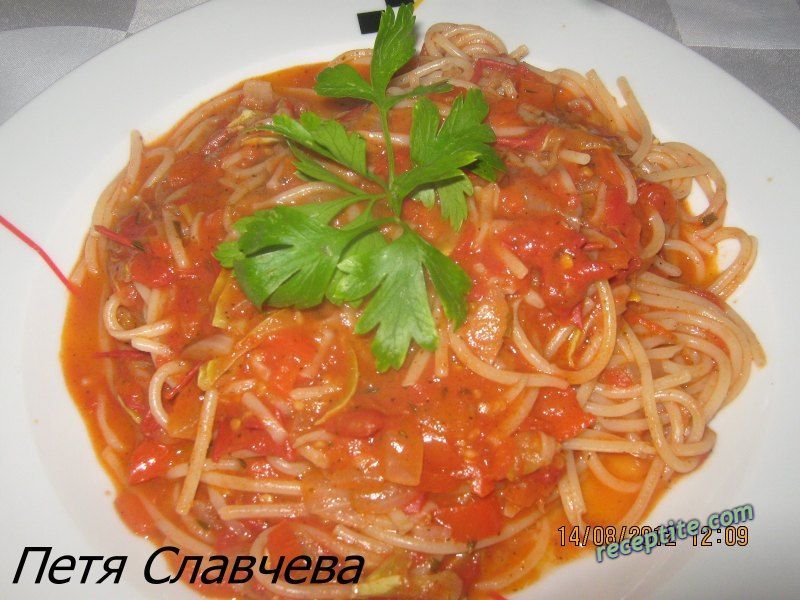 Снимки към Спагети със зеленчуци