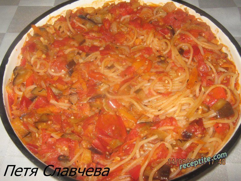 Снимки към Запечени спагети със зеленчуци