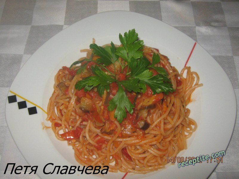 Снимки към Запечени спагети със зеленчуци