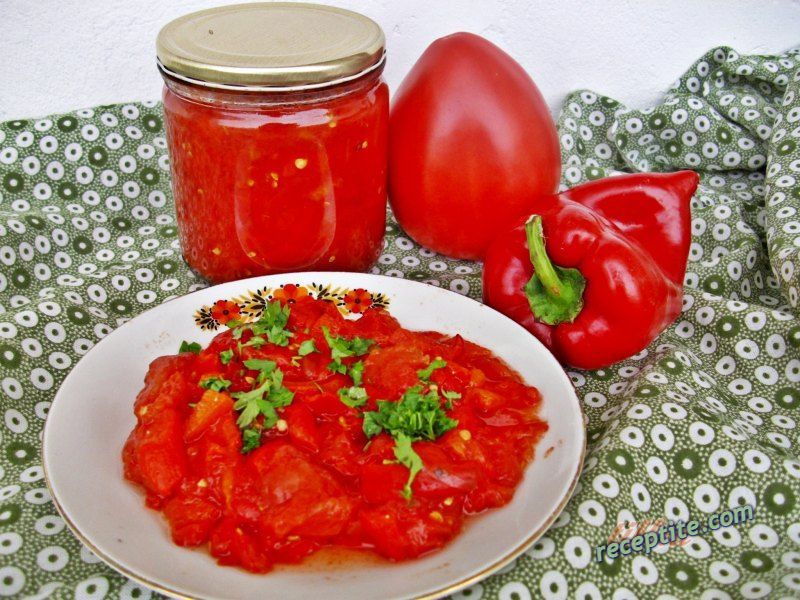 Снимки към Печени чушки и домати