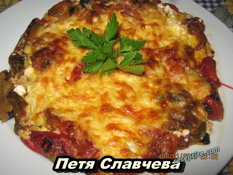Снимки към Запеканка от печени чушки