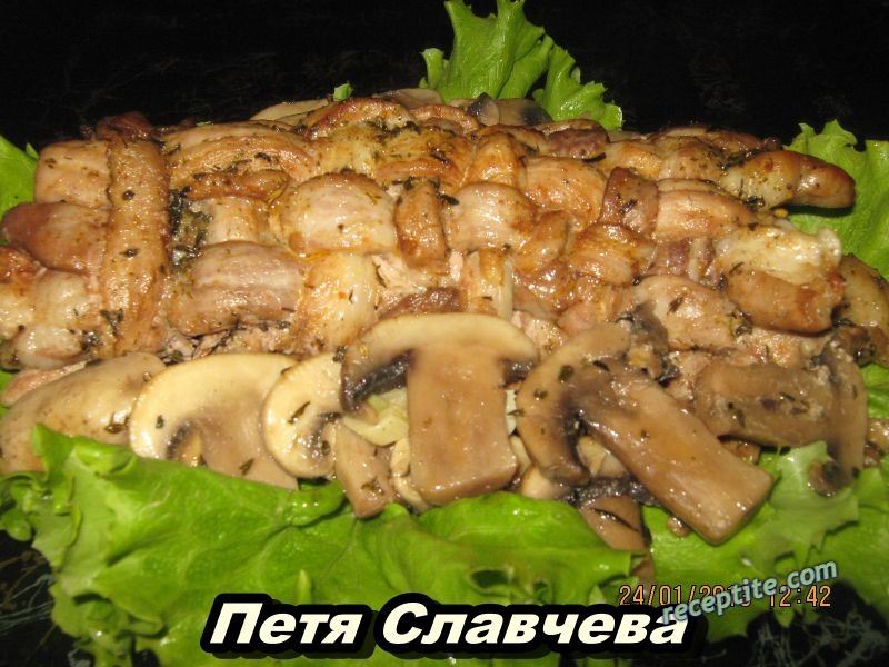 Снимки към Плетеница от месо с месно руло и плънка