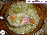 Супа с броколи, ориз и бекон