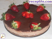 снимка 2 към рецепта Бърз шоколадов чийзкейк с ягоди