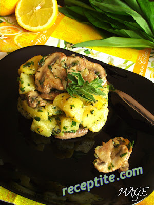 Снимки към Картофена салата с кралски печурки и див чесън