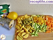 снимка 1 към рецепта Запечена в плик риба със зеленчуци и сметана