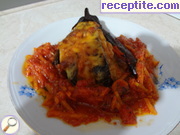 снимка 5 към рецепта Ветрило от патладжан с кайма и доматен сос