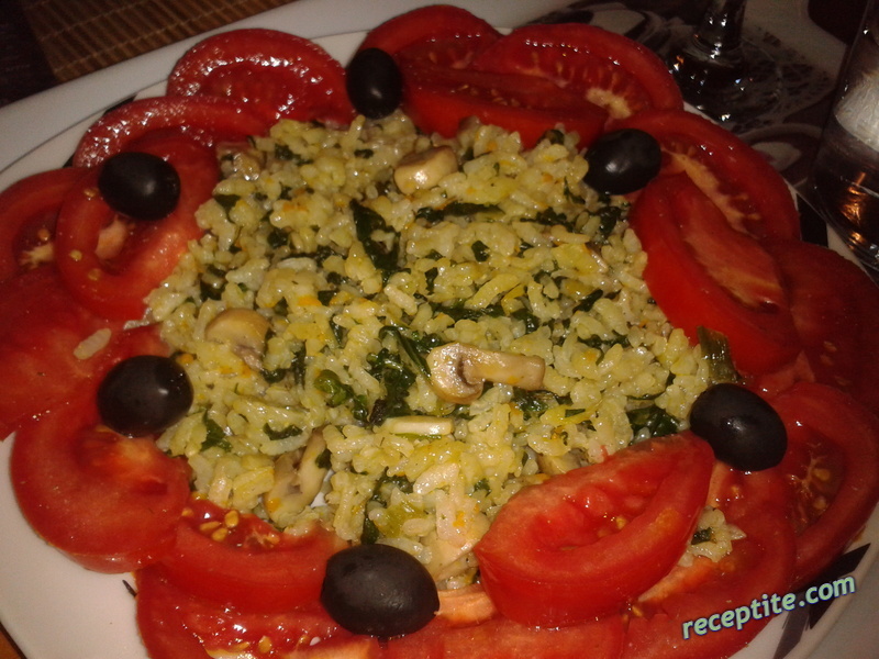 Снимки към Ориз със спанак и гъби