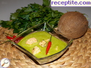 Зелена кокосова супа със сьомга