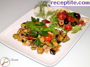 Шунка със зеленчуци на тиган