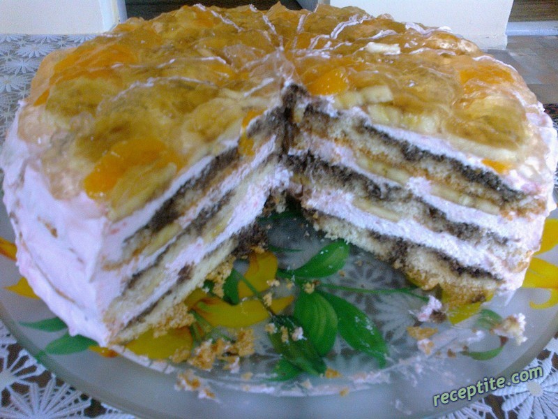 Снимки към Торта със сметанов крем и желатин