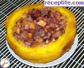 снимка 4 към рецепта Печена пълнена тиква с локум, ядки и плодове