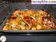 снимка 4 към рецепта Пиле с батати и зеленчуци на фурна