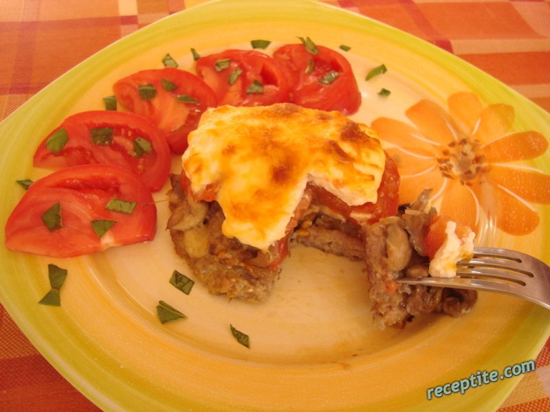 Снимки към Мързеливо месо по Френски с гъби и домати