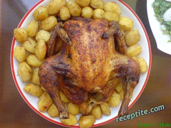 Снимки към Печено пиле с пресни картофи и бира