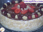 снимка 3 към рецепта Бишкотен сладкиш с извара и течен шоколад