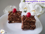 снимка 5 към рецепта Бишкотен сладкиш с извара и течен шоколад