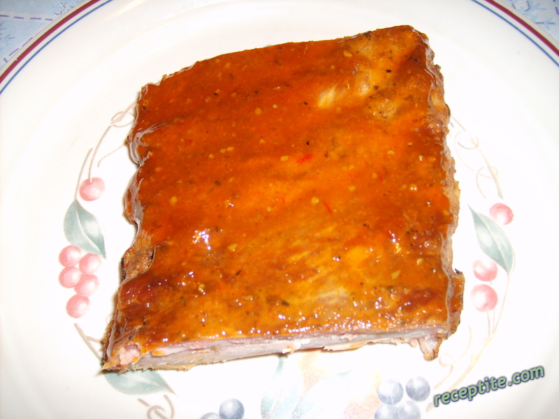 Снимки към Свински ребърца в мед и сос барбекю