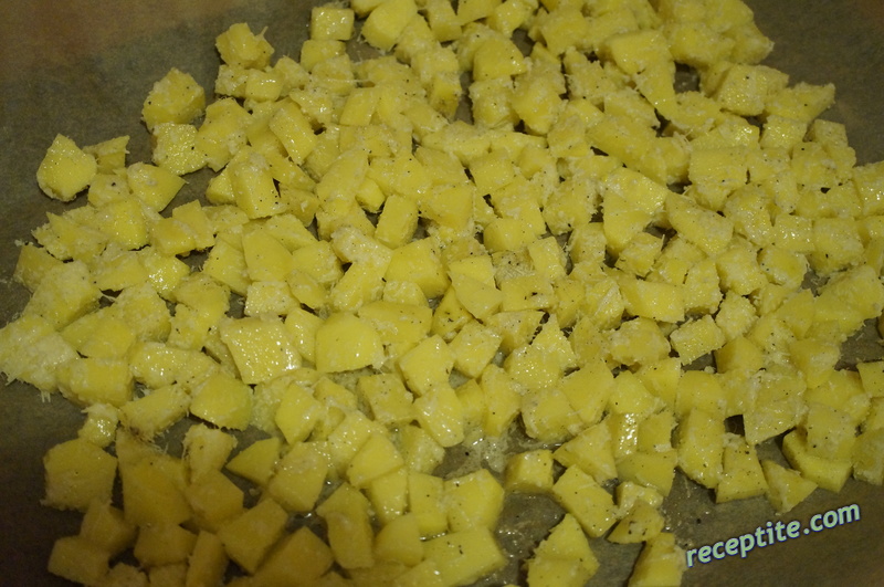 Снимки към Картофени кубчета с пармезан