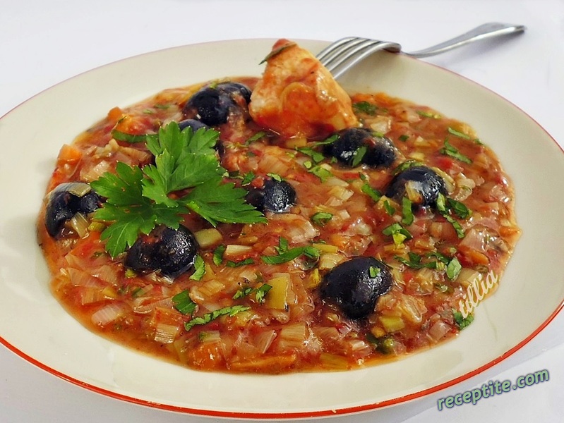 Снимки към Яхния от маслини с лук