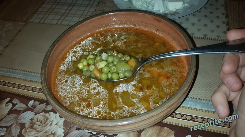 Снимки към Супа от грах и царевица
